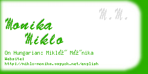 monika miklo business card